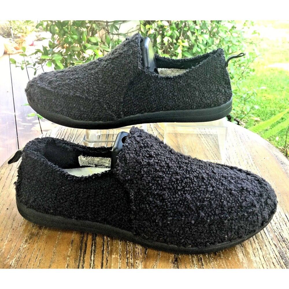 Vionic Malibu Beach Sneakers Size 8 Black Boucle Orthotic Shoes Orthaheel EU 39